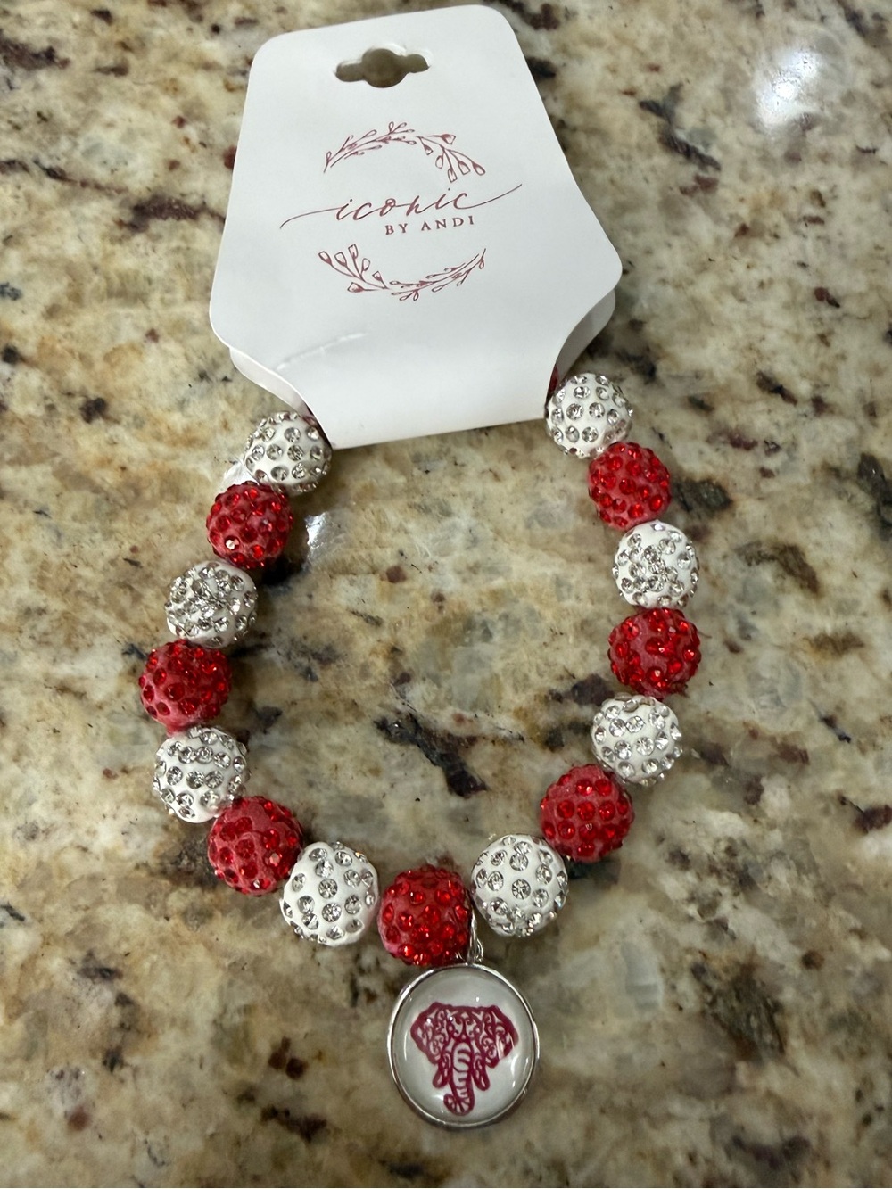 NWT Iconic Alabama Crimson Tide Collegiate School Spirt Rhinestone Bracelet